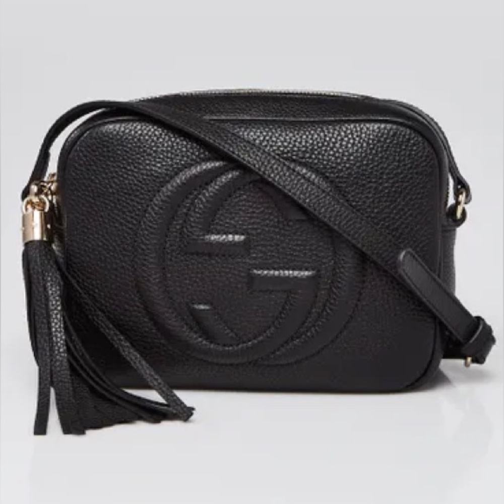 Black Pebbled Leather Soho Shoulder Bag